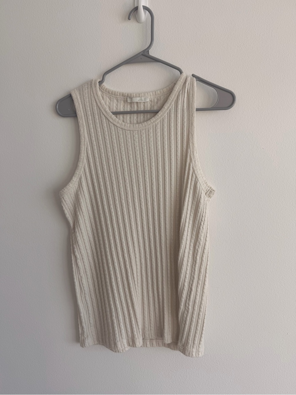 Zara Ribbed Sleeveless Tank Top - Cream